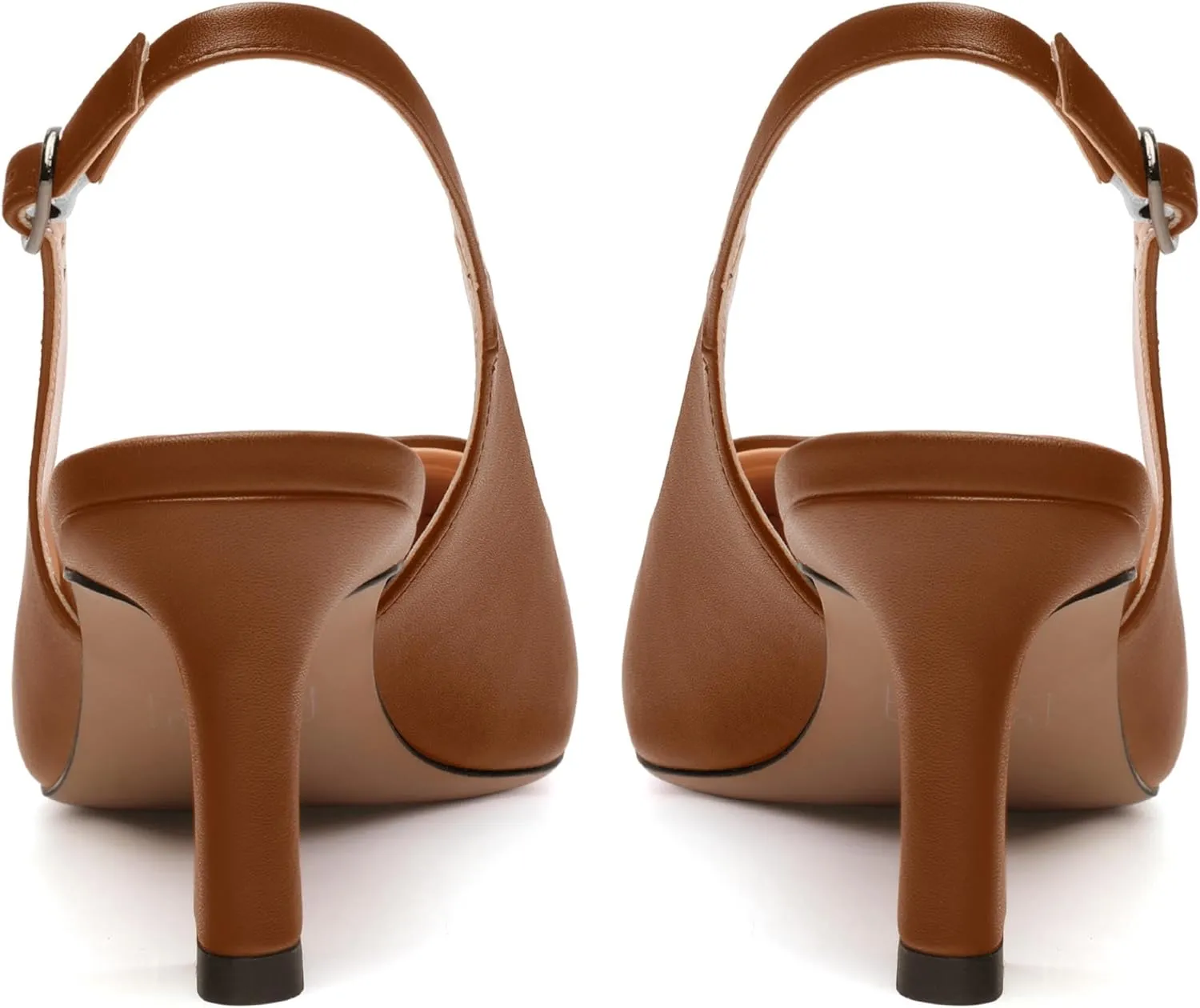 Women's Slingback Pumps Kitten Heel Pointed Toe Pumps for Women Comfort Kitten Mid Heels Buckle Pumps Wedding Party Dance Shoes