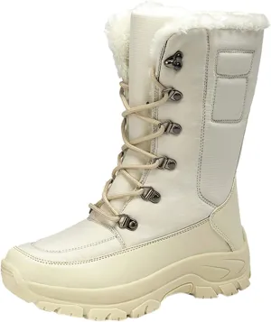 Women's Snow Boots Waterproof Anti-slip Winter Boots Classic Fuzzy Fur Booties Casual Slip on Ankle Boots Comfortable Winter Shoes Trekking Shoes