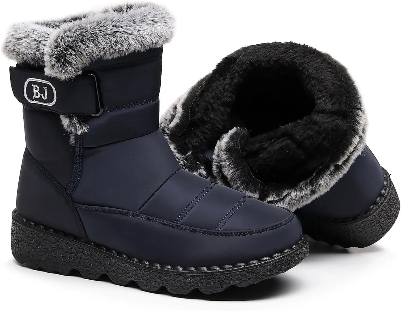 Womens Snow Boots Waterproof Anti-slip Winter Boots Classic Warm Fur Booties Cold Weather Lace Up Ankle Boots Thickening Winter Shoes Walking Hiking Booties