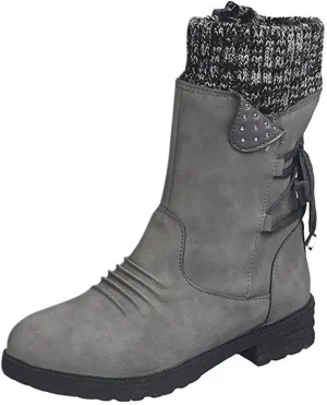 Womens Snow Boots Waterproof Winter Boots Anti-slip Fully Fur Booties Lightweight Slip on Ankle Boots Comfortable Winter Shoes Trekking Shoes