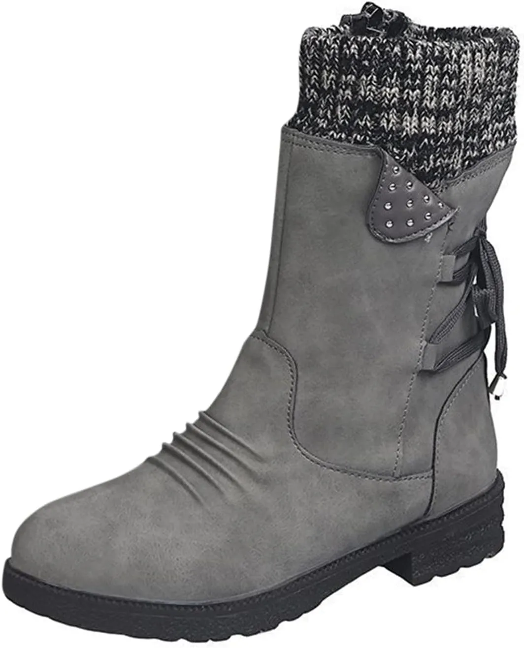 Womens Snow Boots Waterproof Winter Boots Anti-slip Fully Fur Booties Lightweight Slip on Ankle Boots Comfortable Winter Shoes Trekking Shoes