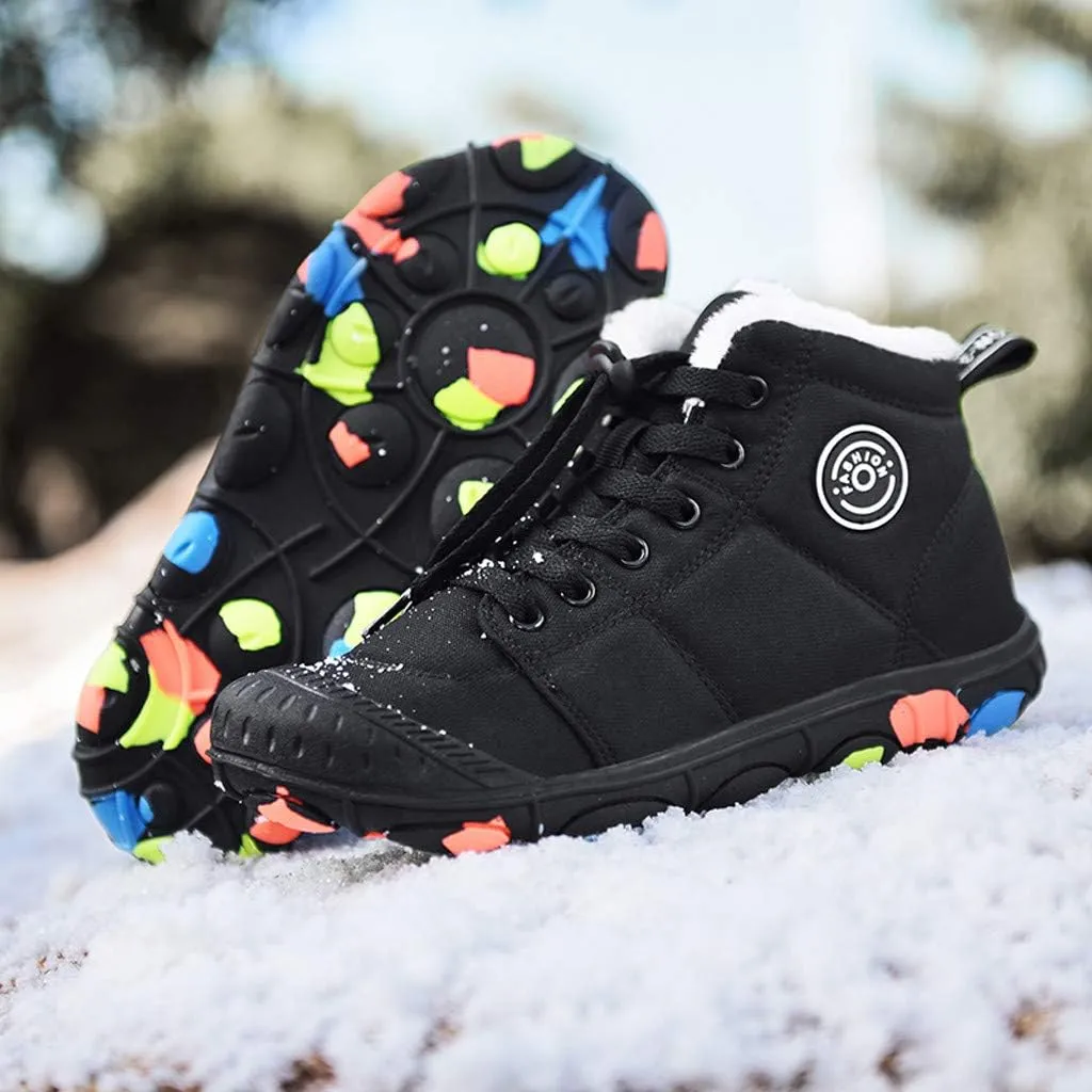 Womens Snow Boots Waterproof Winter Boots Non-slip Fully Fur Booties Cold Weather Lace Up Ankle Boots Comfortable Winter Shoes Trekking Shoes