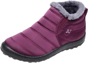 Women's Snow Boots Waterproof Winter Boots Non-slip Fuzzy Fur Booties Casual Slip on Ankle Boots Thickening Winter Shoes Walking Hiking Booties