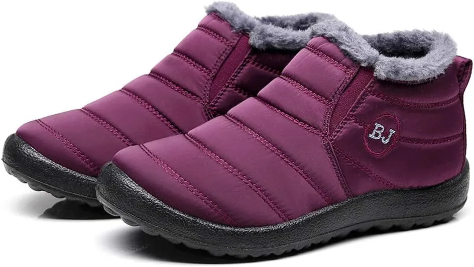 Women's Snow Boots Waterproof Winter Boots Non-slip Fuzzy Fur Booties Casual Slip on Ankle Boots Thickening Winter Shoes Walking Hiking Booties