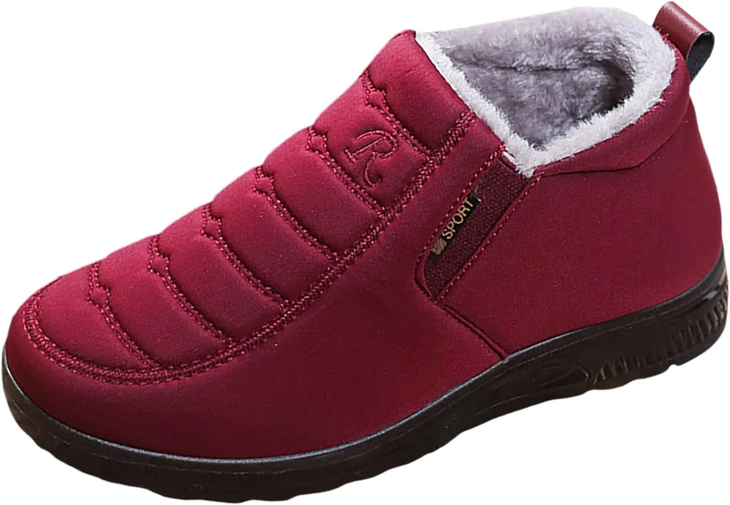 Womens Snow Boots Waterproof Winter Boots Non Slip Warm Fur Booties Lightweight Slip on Ankle Boots Comfortable Winter Shoes Trekking Shoes