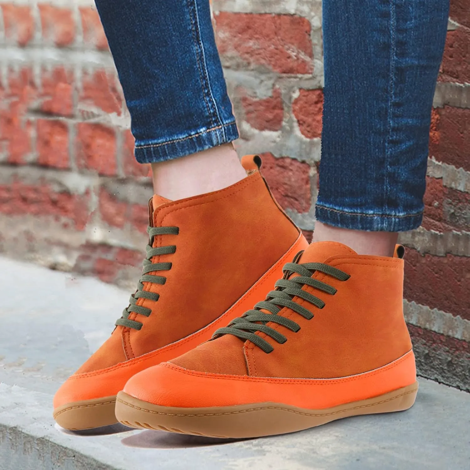 Womens Winter Boots Ankle Black Western Booties Black Casual Boots for Women Steel Toe Boot Comfy Soft Cover Heel Lace-up Round Toe Comfortable Low Heel