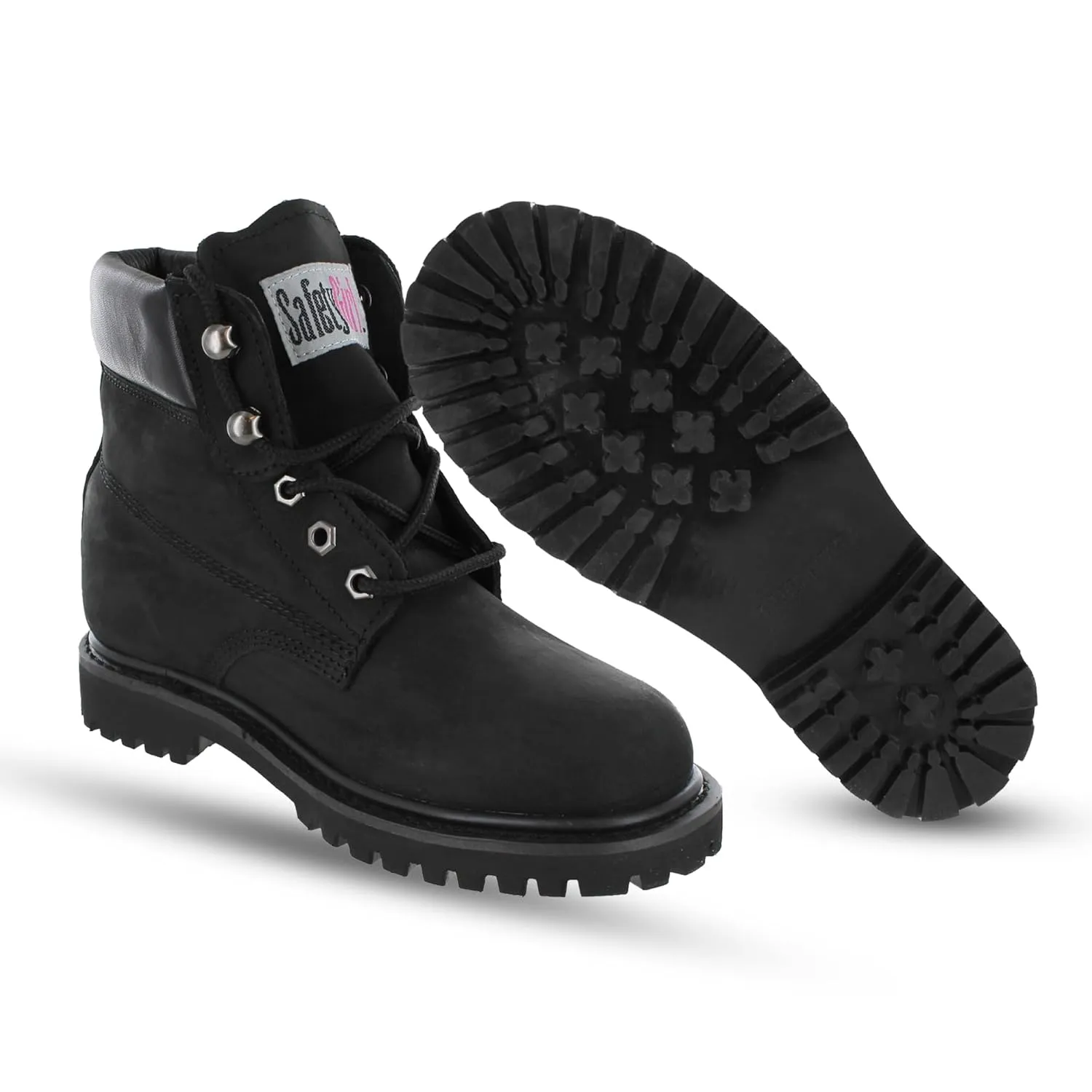 Womens Work Boots | Waterproof Leather Work Boots for Women | Oil & Slip-Resistant Soft Toe Boots for Women | Premium Nubuck Leather | Lightweight and Comfortable | Black Leather - 11.5M