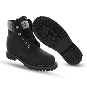Womens Work Boots | Waterproof Leather Work Boots for Women | Oil & Slip-Resistant Soft Toe Boots for Women | Premium Nubuck Leather | Lightweight and Comfortable | Black Leather - 9.5M