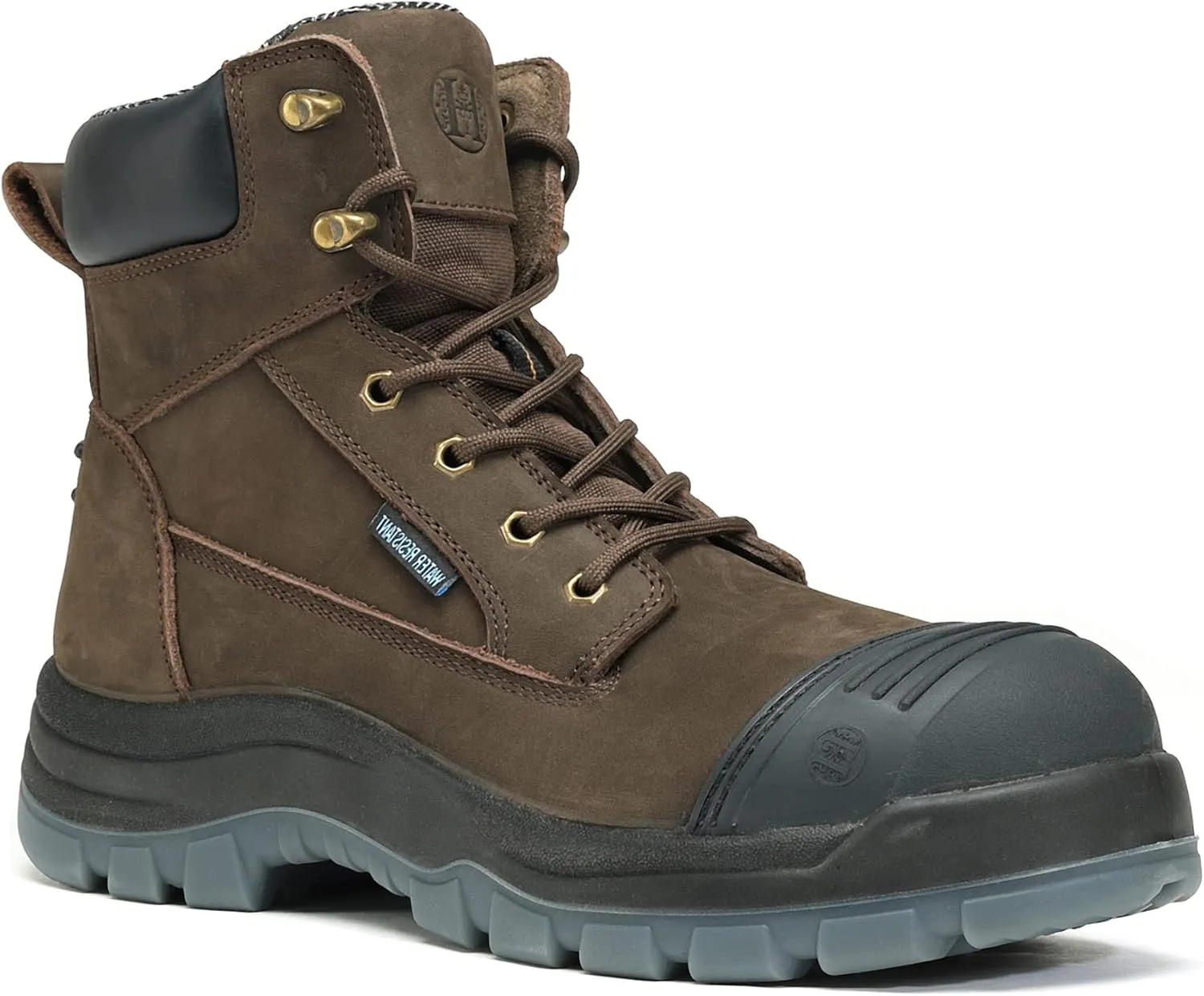 Work Boots for Men, 6" Composite Toe Waterproof Mens Work Boots, Non-Slip Puncture-Proof Safety EH Working Shoes