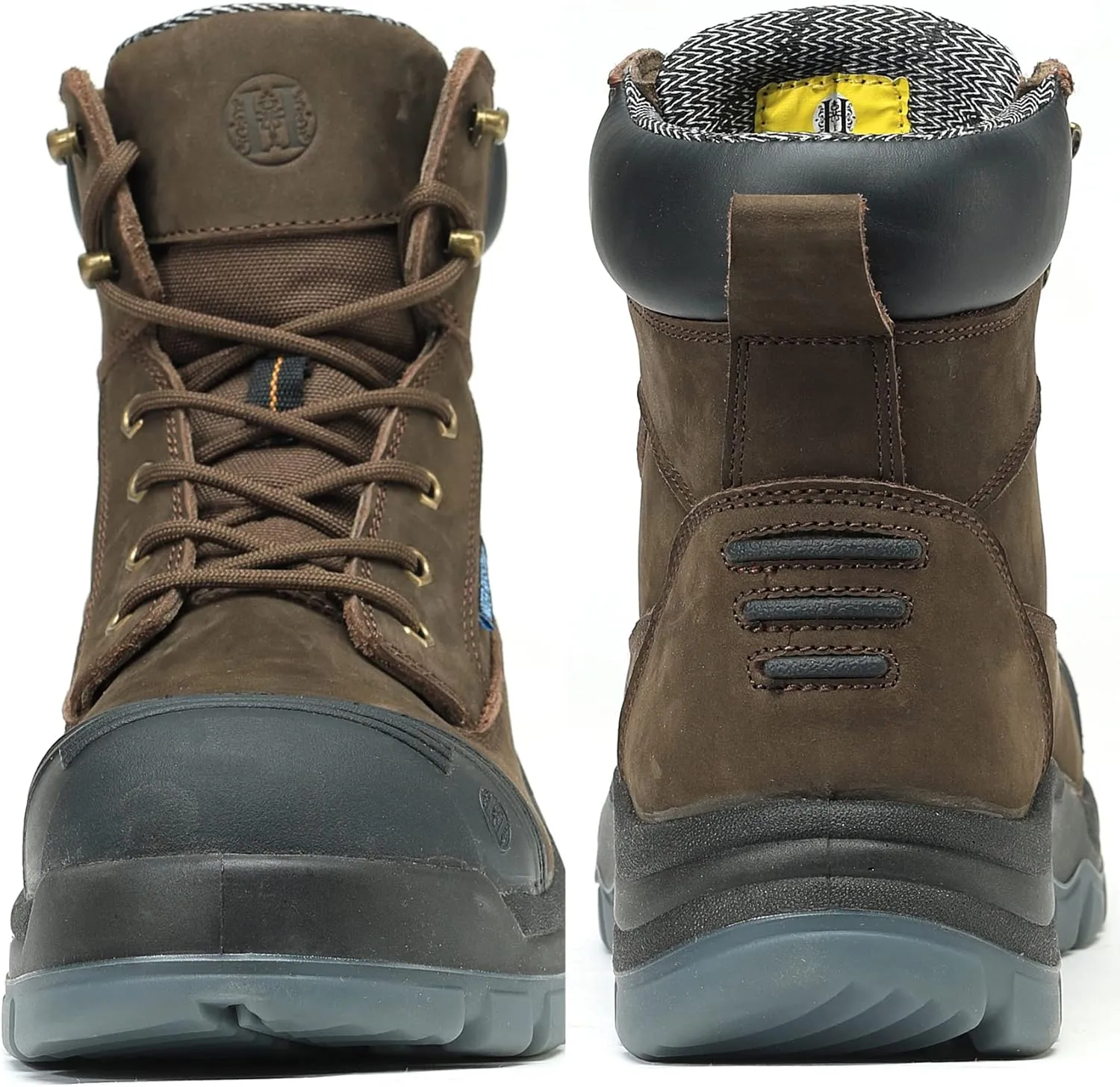 Work Boots for Men, 6" Composite Toe Waterproof Mens Work Boots, Non-Slip Puncture-Proof Safety EH Working Shoes