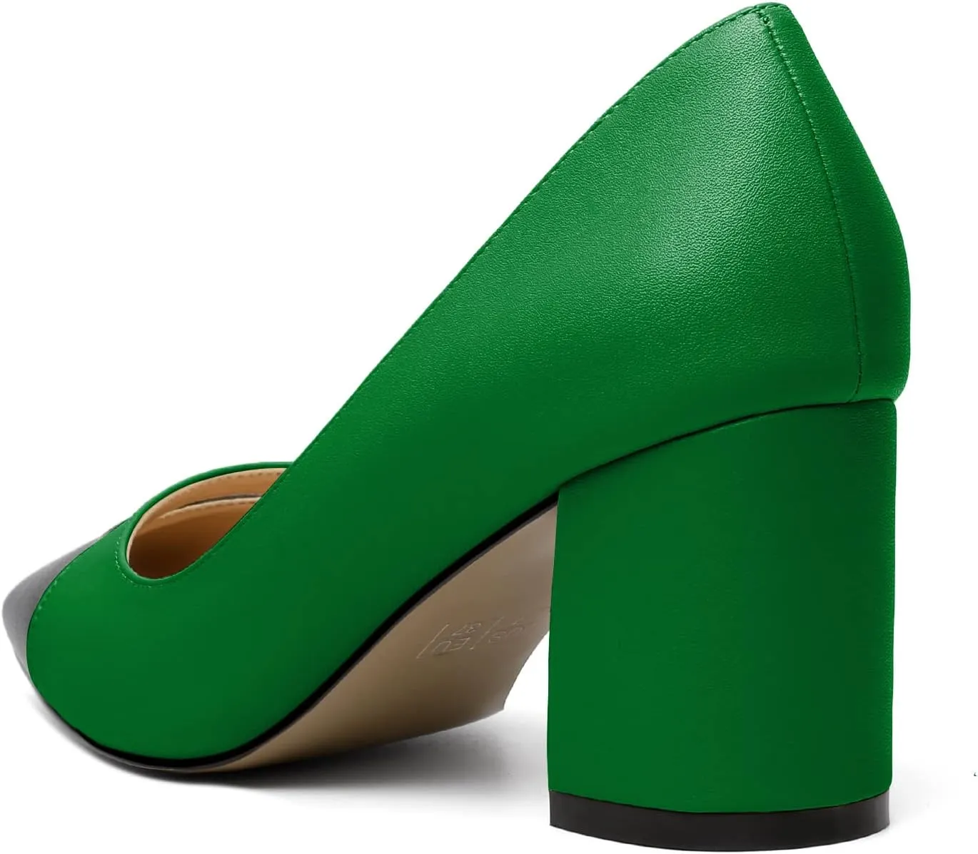 Zamikoo Women's Block Mid Heel Pumps Square Toe Slip-on Chunky Heels Ladies Work Office Dress Shoes 2.5 Inch