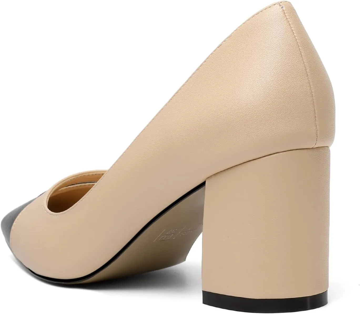 Zamikoo Women's Block Mid Heel Pumps Square Toe Slip-on Chunky Heels Ladies Work Office Dress Shoes 2.5 Inch