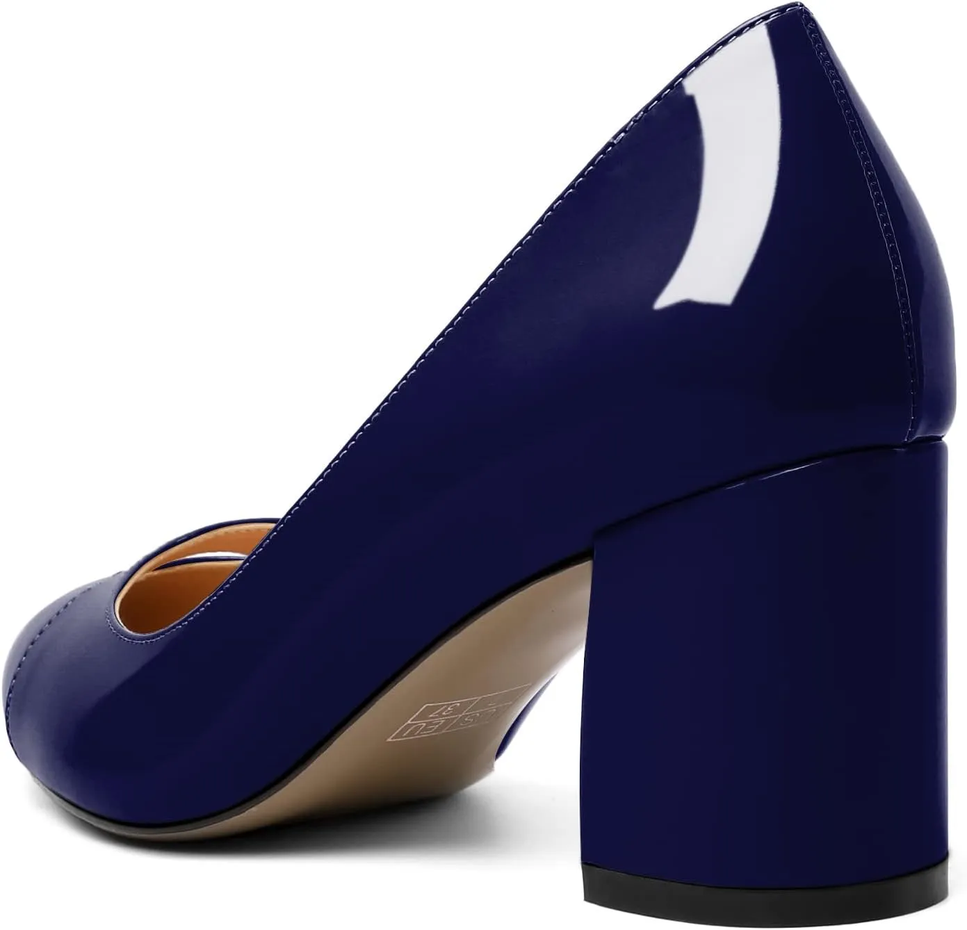 Zamikoo Women's Mid Block Heel Pumps, Pointed Toe Slip On Chunky Heels Ladies Work Office Dress Shoes 2.5 Inches