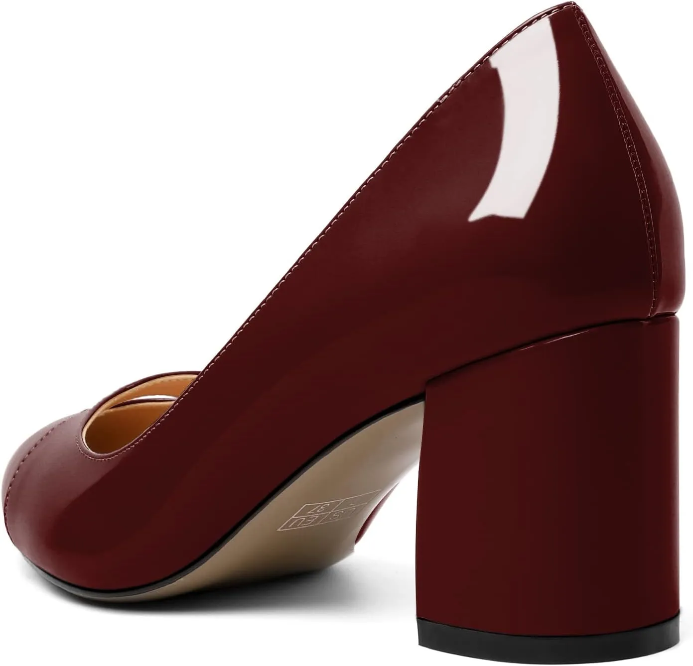 Zamikoo Women's Mid Block Heel Pumps, Pointed Toe Slip On Chunky Heels Ladies Work Office Dress Shoes 2.5 Inches